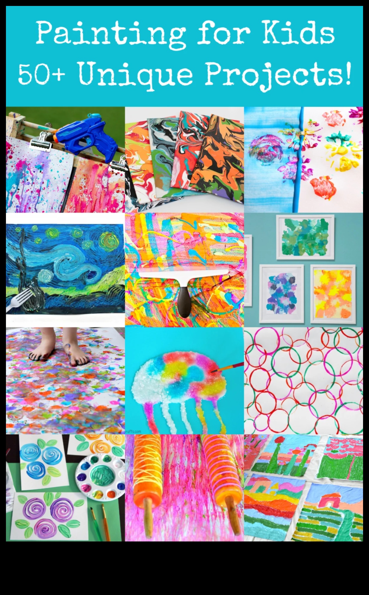 10 פרוייקטים קלים של צבע עשה זאת בעצמך לילדים 5 יצירות מופת מבולגנות: פרויקטי ציור עשה זאת בעצמך לילדים עבור אמנים מתחילים