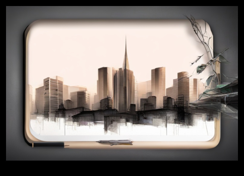 קווי רקיע בגרפיט: עיבוד יופי אורבני על נייר