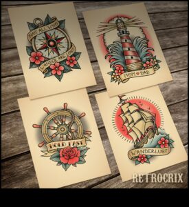 התענוג של סיילור: קסם ימי בקעקועים מסורתיים קלאסיים